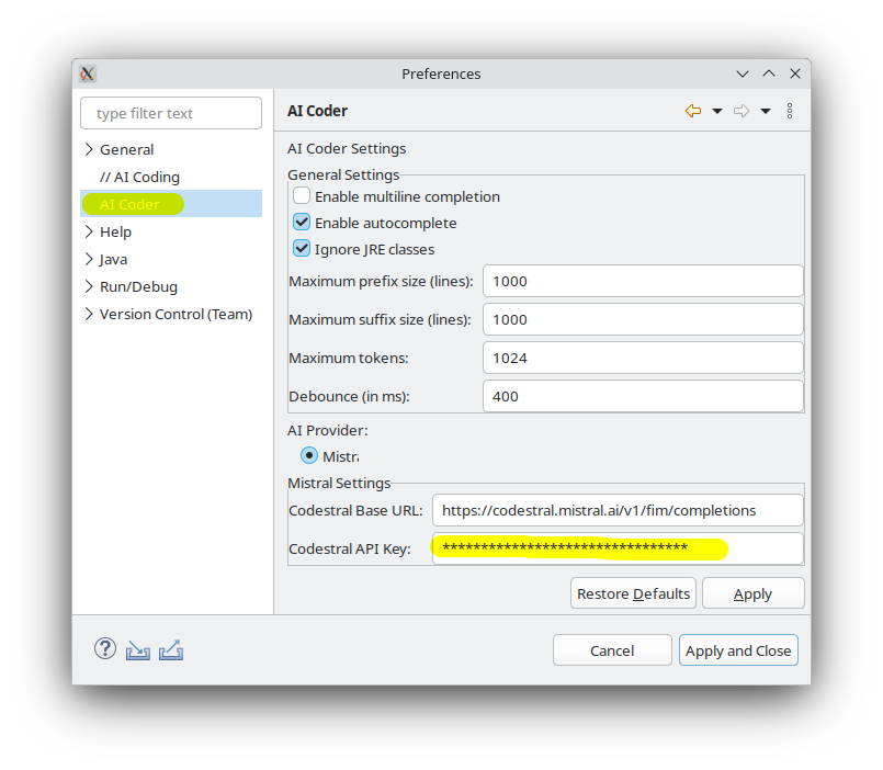 Settings Screenshot